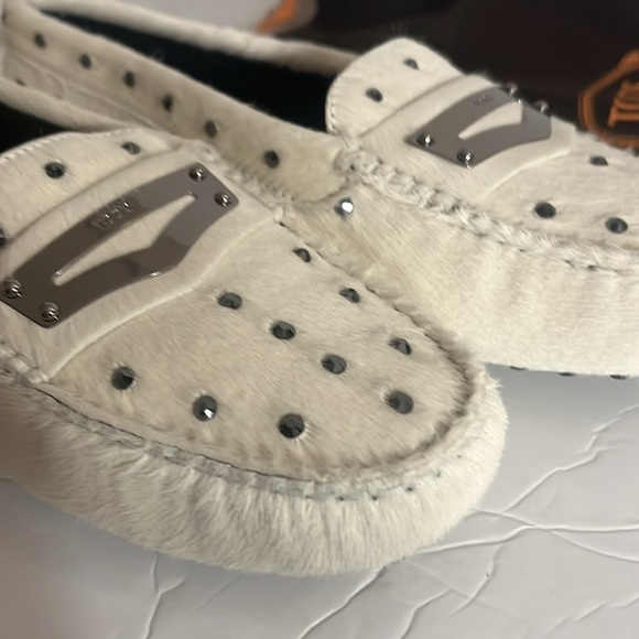 Tod”S Canel fur Loafers with Swarovski Stones size 39 1/2 like new - Picture 2 of 15